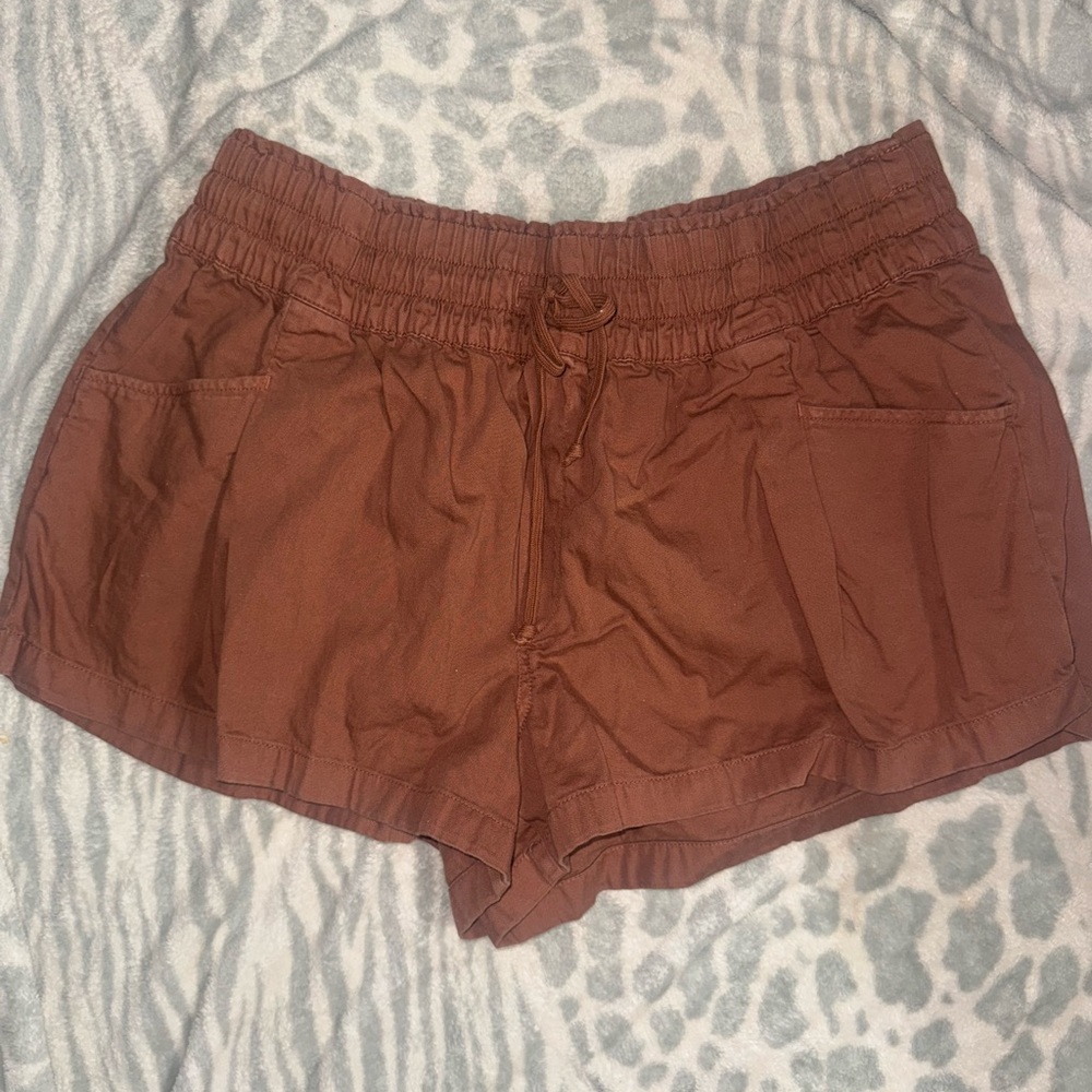 Aerie High Waist Brown Shorts